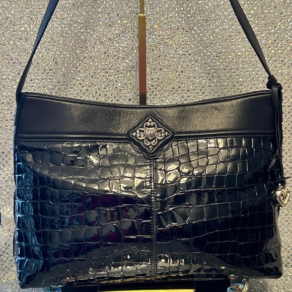 Brighton Handbags - Brighton Black Croc-Embossed Tote Bag Approx. 13 x 9 x 4